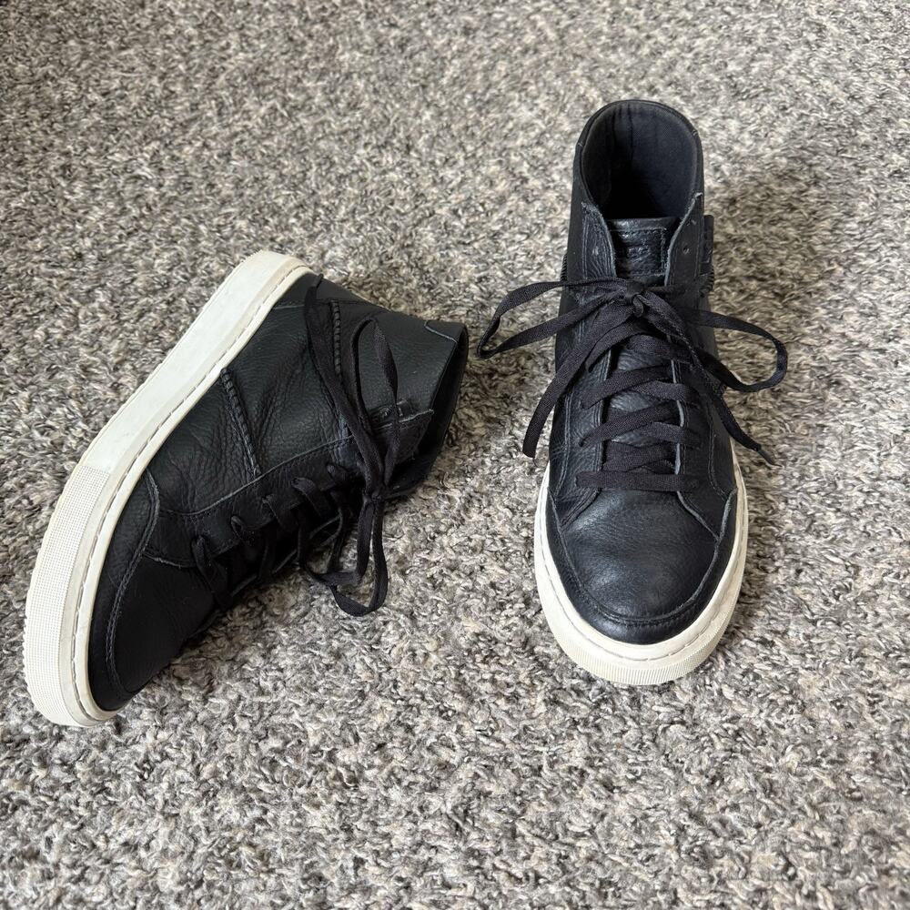 UGG Womens Alameda High Top Chukka Sneakers Boot Black Leather Size 9 Lace Up